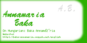 annamaria baka business card